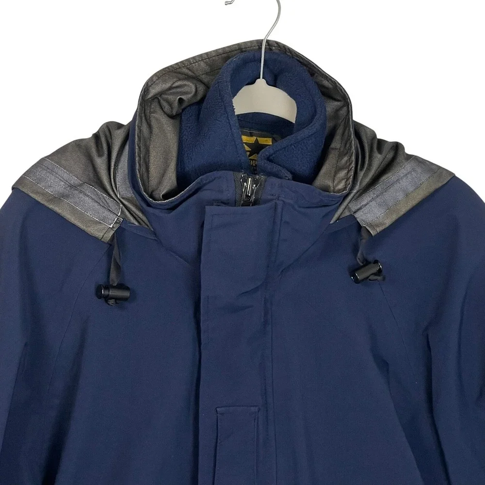 Propper L Made in‎ USA Navy Blue Gore-Tex Hooded Tactical Jacket Removable Liner